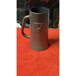 Vintage Playboy Matte Black Beer Mug Stein Bunny Logo Heavy Ceramic